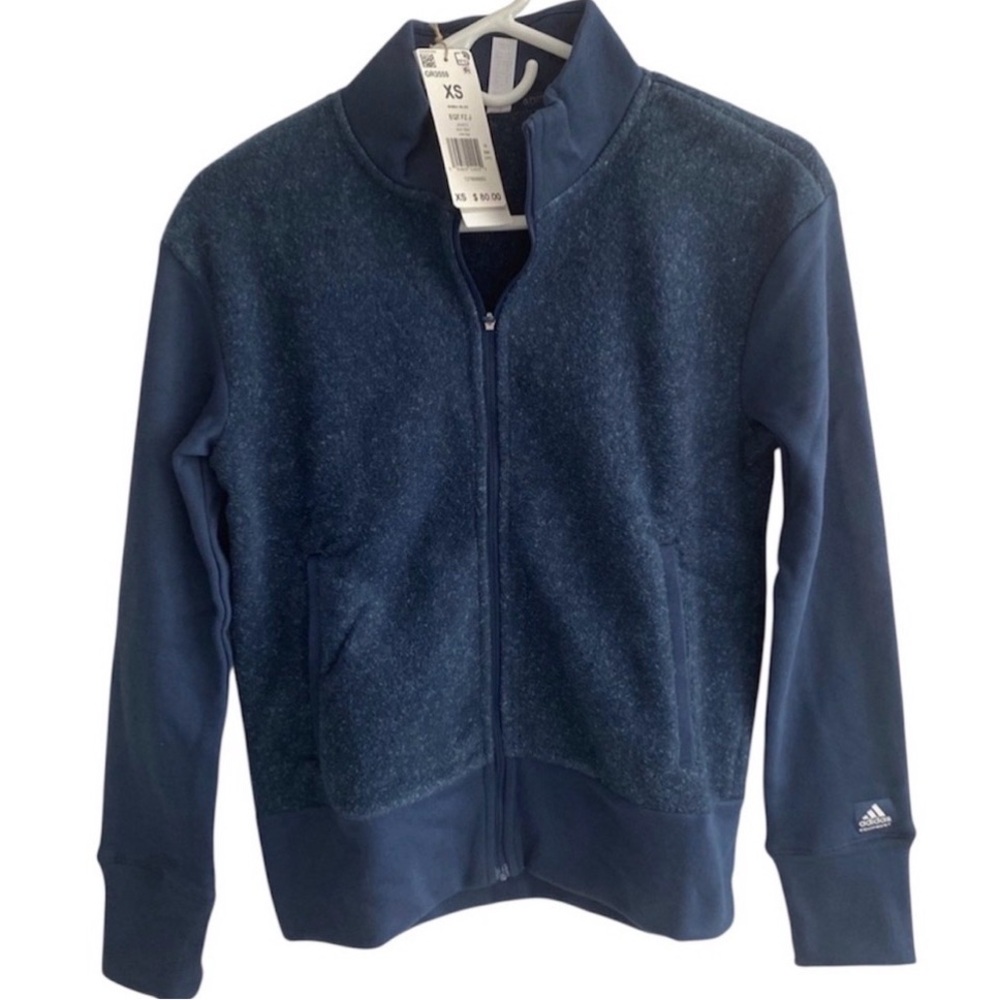 adidas Women’s Full Zip Fleece Jacket Navy XS NWT